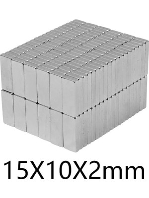 Özssay 5 Adet 15X10X1.5 mm Köşeli Neodyum Mıknatıs N35 Magnet Dayanıklı Nikel Kaplama