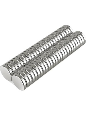 Eco Lounge 50 Adet 10X2MM Yuvarlak Neodyum Mıknatıs Güçlü Magnet Nikel Kaplamalı