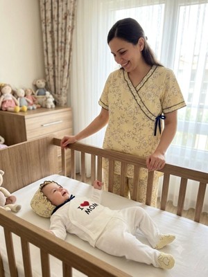 Diamondstar BASKILI ANNE BEBEK LOHUSA SET 3 Ay Kız