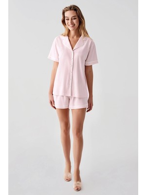 ALFA AKSESUAR 03 Freshness 324 Kadın 4'lü Sabahlıklı Şorlu Pijama Takımı