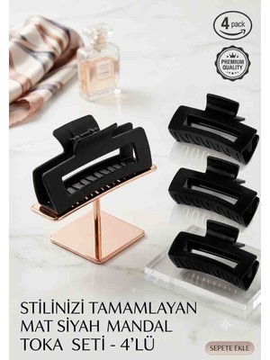 Tokacım43 Mandal Toka Siyah Renk 4 adet 11 Santim