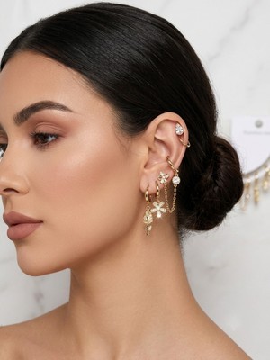 Mia Donna Çiçek Bahçesi Küpe Seti Çoklu