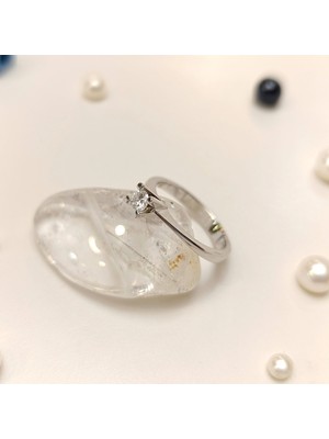 Altın Ofisi 0.16CT F Color Tek Taş Pırlanta Yüzük 14 Ayar Altın Hd Videolu