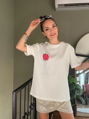 Ali Butik Ekru Out Of Office Baskılı Tişört