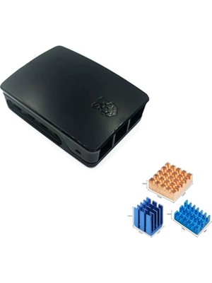 Raspberry Pi 3b+/4b Abs Soğutmalı Kasa — Siyah Gövde + Soğutma Plakası