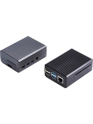 Raspberry Pi 4b Alüminyum Soğutma Kasa — Metal Koruma, Koyu Gri