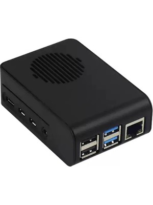 Raspberry Pi 4b Abs LED Fanlı Soğutma Kasası — Siyah