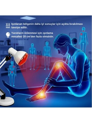 Eco Lounge 150W Kızılötesi (Infrared) Isıtıcılı Fizik Tedavi Lambası (Kırmızı Işık) E27 (Kalın Duy)