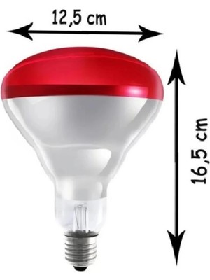 Eco Lounge (6 Adet) 250W Kızılötesi Isıtıcılı Hayvan Isıtma ve Kuluçka Lambası (Kırmızı Işık) E27 (Kalın Duy)