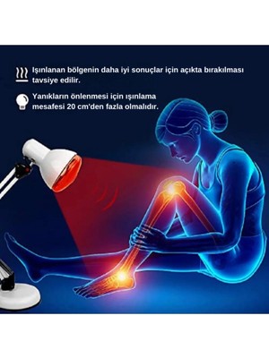 Eco Lounge 250W Kızılötesi (Infrared) Isıtıcılı Fizik Tedavi Lambası (Kırmızı Işık) E27 (Kalın Duy)