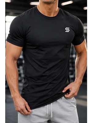 Sapeur Erkek Spor Tişört- Slim Fit Antrenman Üstü