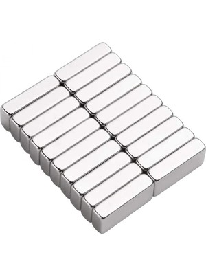 Eco Lounge 1 Adet 20X10X5 mm Neodyum Magnet N35 Güçlü Mıknatıs Köşeli ve Dayanıklı Nikel Kaplama