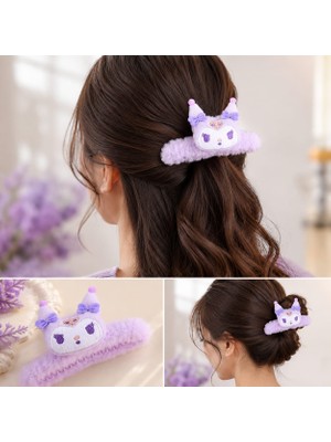 D2listone Kuromi Figürlü Tüylü Peluş 11 cm Mandal Toka