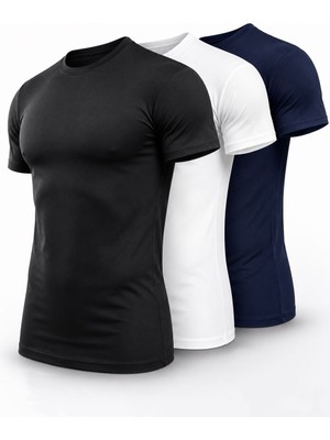Sapeur 3'lü Paket Erkek Premium Dar Compression Tişört - Esnek ve Nefes Alan, Spor & Günlük Tişört