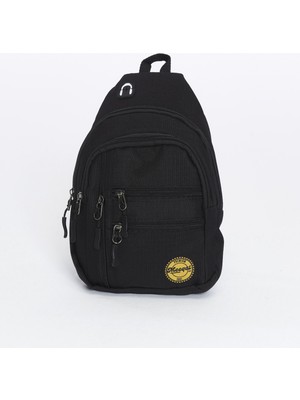 Ramsburry Unisex Siyah Su Geçirmez USB ve Kulaklık Girişli Bel ve Omuz Çanta Freebag