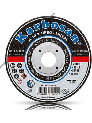 Buççin Online Mağaza Metal Kesme Disk 115X3.0X22.23 Düz (10 Adet)