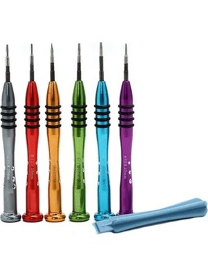 Buççin Online Mağaza 7 Parça Metal Manyetik Tornavida Seti 0.8mm, 0.6mm Y, 1.2mm+ 1.5mm+ 1.5mm- T2 Tork PR660-1 6A