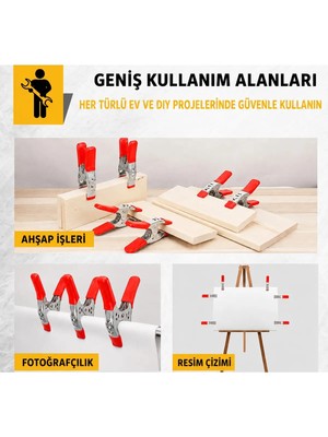 Buççin Online Mağaza 6 Adet Ağır Hizmet Tipi Metal Yaylı Mandal Metal Mengene Işkence Kelepçesi Güçlü Sıkma Kuvvetine Sah
