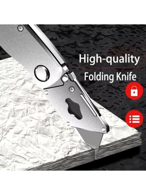 Buççin Online Mağaza Premium Katlanır Dayanıklı Halı Maket Bıçağı Alçıpan Kesme Falçata Yedek Bıçaklı Çelik Çakı Tipi