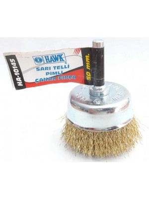 Buççin Online Mağaza Hawk HA10145 Pimli Sarı Tel Çanak Fırça 50 mm - 8695348101452