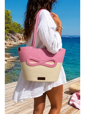 Sunny Design Jüt Hasır Çanta Plaj Çantası Omuz Çantası Günlük Çanta