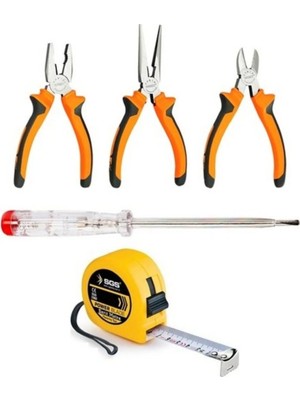 Buççin Online Mağaza Mini Kargaburun Pense Yankeski 3'lü Set + Şerit Metre 3 mt + Kontrol Kalemi