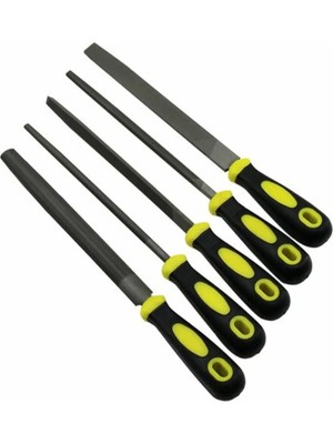 Buççin Online Mağaza 5 Parça 8&amp;#39;&amp;#39; Çelik Eğe Seti Balık Sırtı - Üçgen - Kare - Yuvarlak - Düz Geniş