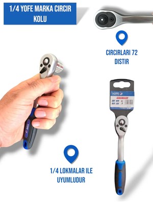 Buççin Online Mağaza Yofe 1/4 Cırcır Anahtar Kolu 72DIŞ
