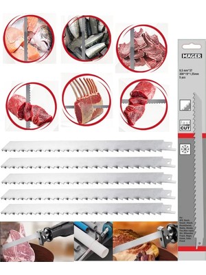 Buççin Online Mağaza 420 Kalite Paslanmaz Çelik 300 mm Tilki Kuyruğu Testere Kemik Kesme Bıçakları 5 Adet