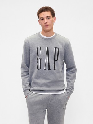 Gap Erkek Gri Gap Logo Fleece Sweatshirt