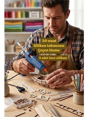 Buççin Online Mağaza 20 Watt Hızlı,kolay,basit Silikon Tabancası,kalın Sıcak Silikon Tabancası+3 Ince Silikon Hediyeli