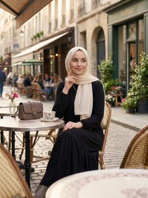 Asel Tekstil Kadın Büyük Beden Düz Renk Dokuma Viskon Kumaş Uzun Tesettür Elbise