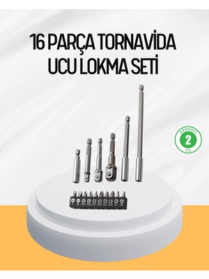 Buççin Online Mağaza Ergonomik 16 Parça Bits Tornavida Uç ve Adaptör Seti