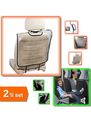 Mikasso Koltuk Arkası Koruyucu Kılıf - 2 Adet Şeffaf ve 2 Adet Siyah - 2li Set E6A9R7 Pamuk - Polyester - El