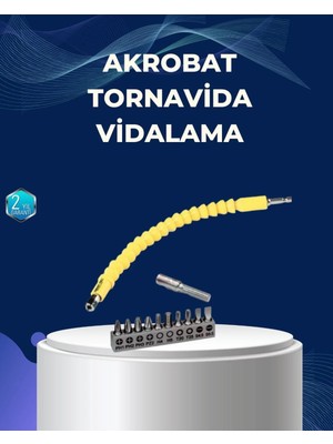 Buççin Online Mağaza 12’li Akrobat Bits Vidalama Seti Esnek Uç Çok Yönlü Kullanım Tornavida
