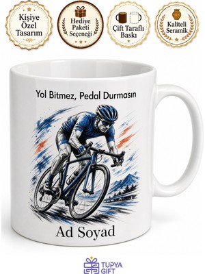 Tupya Gift Bisikletçi Pedal Çeviren Kask Takan Rüzgara Karşı Yol Kupa Bardak Hediye
