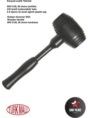 Buççin Online Mağaza Lastik Kauçuk 70 mm Tokmak Çekiç 850 gr 33 cm