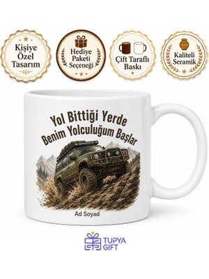 Tupya Gift Off-Road Pilotuna Dağ Tepe Çamur Demeden Tırmanan 4x4 Kupa Bardak Hediye