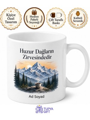Tupya Gift Dağ Başında Kahve Keyfi Kupa Bardak Doğa Temalı Özel Tasarım Hediye