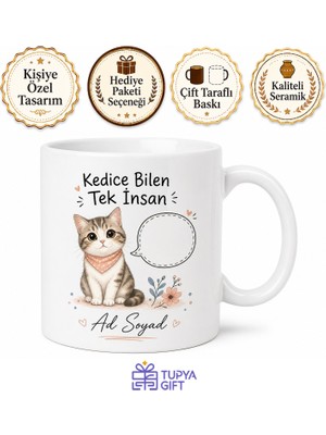 Tupya Gift Kedisiyle Konuşanlara Kedice Bilen Insan Miyav Sohbetleri Kupa Bardak Hediye