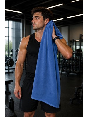 ALAS Lacivert Spor Fitness Antrenman Havlusu 50X90 cm