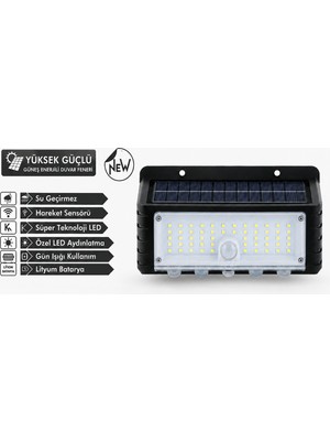 ForWhat Büro Ev Ofis Bahçe Keyfi Için Solar Şarjlı 44LED Hareket Sensörlü Duvar Lambası