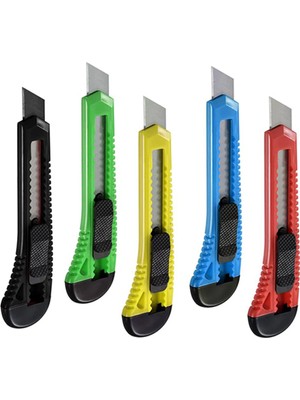 Buççin Online Mağaza Maket Bıçağı 18 mm Plastik Maket Bıçağı (36 Lı Paket) Çok Renkli