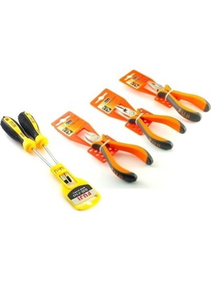 Buççin Online Mağaza Fuji Mini Boy Yankeski Pense Kargaburun Düz ve Yıldız Tornavida 5 Parça Elektronikçi Seti