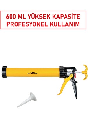 Buççin Online Mağaza Profesyonel Plastik Gövde Sosis Tabanca 600 ml Dayanıklı Mastik Silikon Tabancası El Aleti