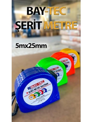 Buççin Online Mağaza Bay-Tec Şerit Metre 5m x 25 mm 25 mm ve Üzeri 5 M