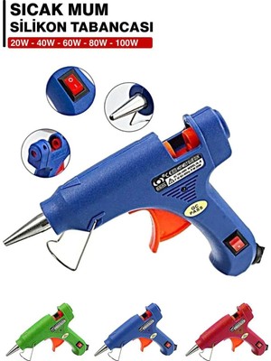 Buççin Online Mağaza 80 Watt Sıcak Silikon Tabancası Çekme Eritme Tabanca Şeffaf Mum Yapıştırıcı