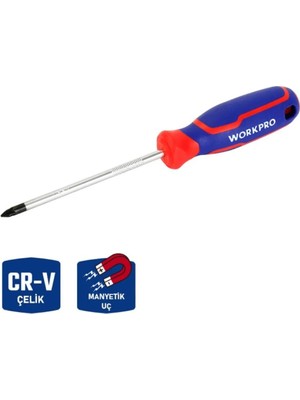 Buççin Online Mağaza WP221037 PZ2X100MM Cr-V Manyetik Profesyonel Yıldız Tornavida
