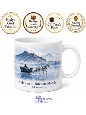 Tupya Gift Ardahan Şeytan Kalesi Çıldır Gölü Atlı Kızak Kış Festivali Kupa Bardak Hediye