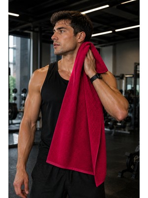 ALAS Kırmızı Spor Fitness Antrenman Havlusu 50X90 cm